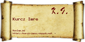Kurcz Imre névjegykártya